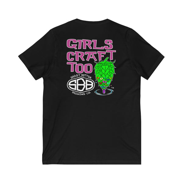 Unisex Girls Craft Too Jersey Short Sleeve V-Neck Tee