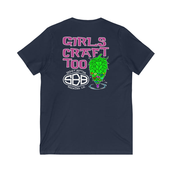 Unisex Girls Craft Too Jersey Short Sleeve V-Neck Tee